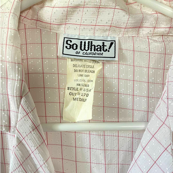 Vintage So What California Baby Pink Long Sleeve Button Up Top Women Size Medium - Picture 8 of 12